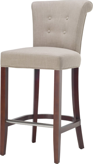 Safavieh Addo Bar Stool True Taupe and Cherry Mahogany Furniture 