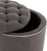 Safavieh Amelia Tufted Storage Ottoman Charcoal and Cherry Mahogany Furniture 