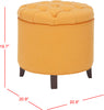 Safavieh Amelia Tufted Storage Ottoman Tangerine and Cherry Mahogany Furniture 