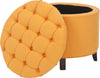 Safavieh Amelia Tufted Storage Ottoman Tangerine and Cherry Mahogany Furniture 