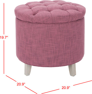 Safavieh Amelia Tufted Storage Ottoman Rose and Distressed Grey Furniture 