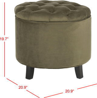 Safavieh Amelia Tufted Storage Ottoman Spruce and Espresso Furniture 