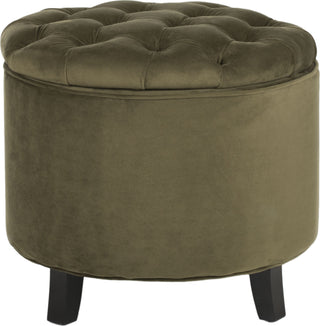 Safavieh Amelia Tufted Storage Ottoman Spruce and Espresso Furniture main image