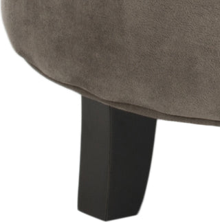 Safavieh Amelia Tufted Storage Ottoman Mushroom Taupe and Espresso Furniture 