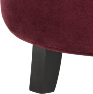 Safavieh Amelia Tufted Storage Ottoman Red Velvet and Espresso Furniture 