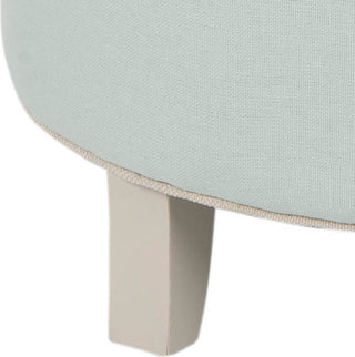 Safavieh Amelia Tufted Storage Ottoman Robins Egg Blue and Ivory Furniture 