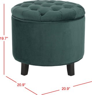 Safavieh Amelia Tufted Storage Ottoman Marine and Espresso Furniture 