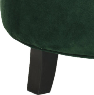 Safavieh Amelia Tufted Storage Ottoman Emerald and Espresso Furniture 