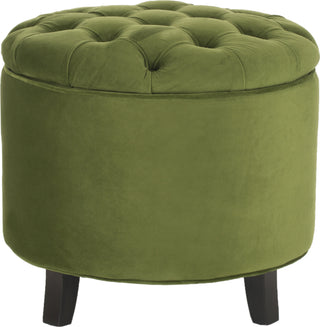 Safavieh Amelia Tufted Storage Ottoman Fern and Espresso Furniture main image