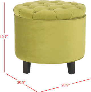 Safavieh Amelia Tufted Storage Ottoman Asparagus and Espresso Furniture 