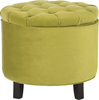 Safavieh Amelia Tufted Storage Ottoman Asparagus and Espresso Furniture main image