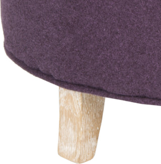 Safavieh Amelia Tufted Storage Ottoman Plum and Pickled Oak Furniture 