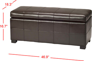 Safavieh Madison Storage Bench Large Brown and Black Furniture 