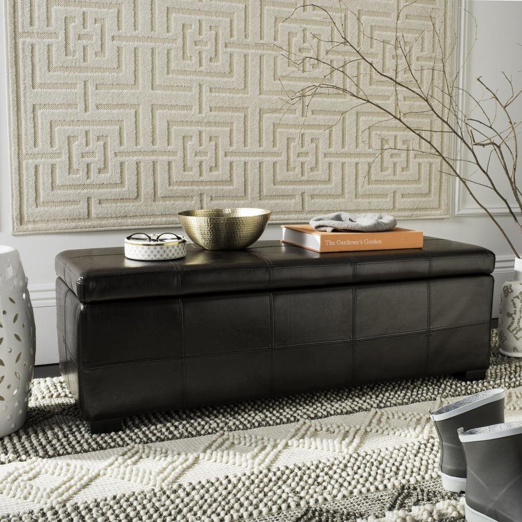 Safavieh Madison Storage Bench Large Brown and Black  Feature