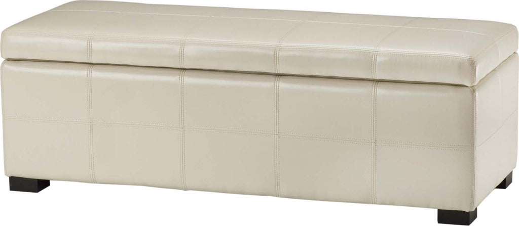 Safavieh Madison Storage Bench Large Flat Cream and Black Furniture main image