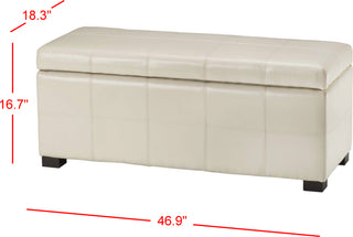 Safavieh Madison Storage Bench Large Flat Cream and Black Furniture 