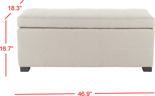 Safavieh Madison Storage Bench Large Taupe and Black Furniture 