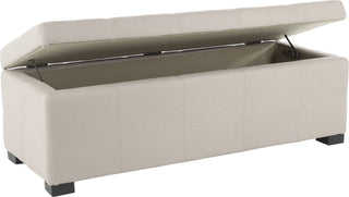 Safavieh Madison Storage Bench Large Taupe and Black Furniture 