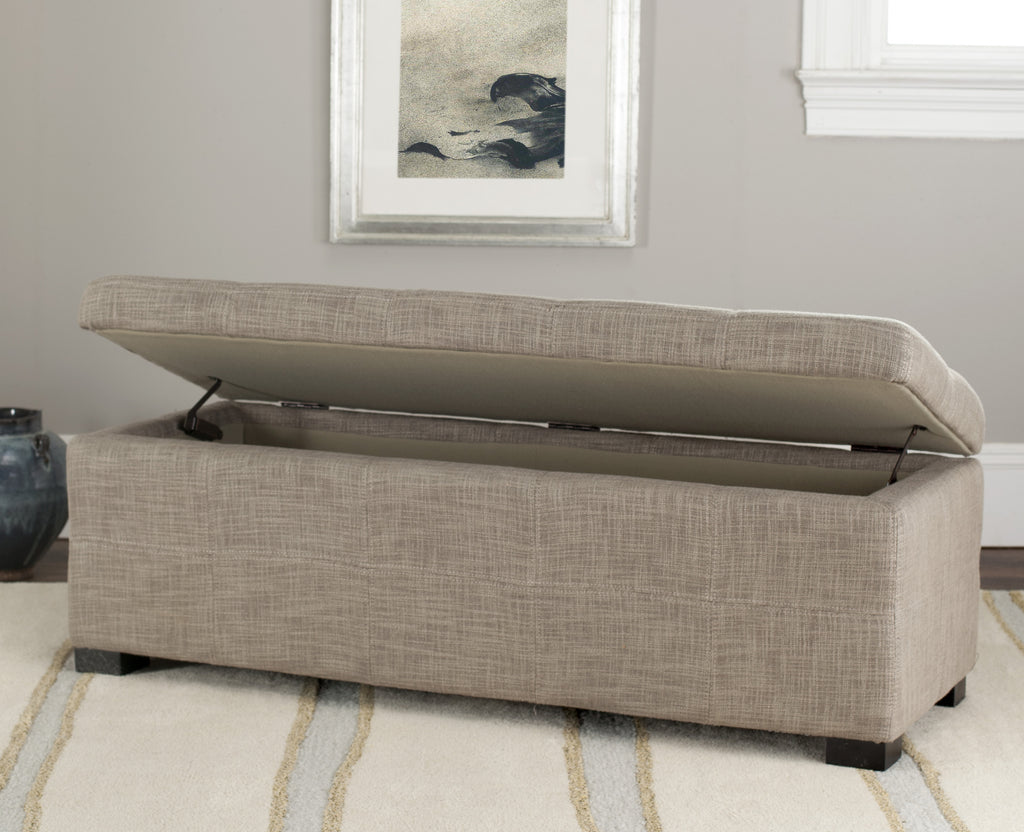 Safavieh Madison Storage Bench Large Stone and Black Furniture  Feature