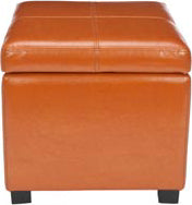 Safavieh Madison Square Ottoman Saddle and Black Furniture main image