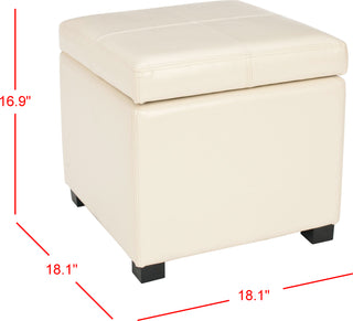 Safavieh Madison Square Ottoman Flat Cream and Black Furniture 