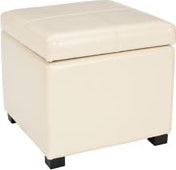 Safavieh Madison Square Ottoman Flat Cream and Black Furniture 