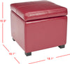 Safavieh Madison Square Ottoman Red and Black Furniture 