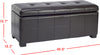 Safavieh Maiden Tufted Storage Bench Lg Brown and Black Furniture 