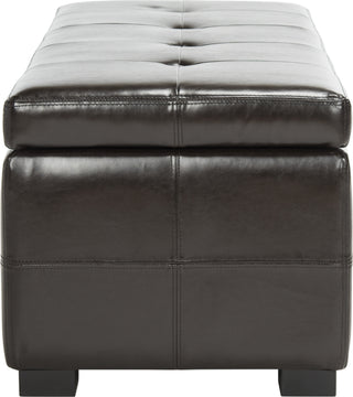 Safavieh Maiden Tufted Storage Bench Lg Brown and Black Furniture 