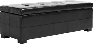 Safavieh Maiden Tufted Storage Bench Lg Black and Furniture 