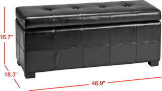 Safavieh Maiden Tufted Storage Bench Lg Black and Furniture 