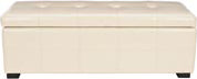 Safavieh Maiden Tufted Storage Bench Lg Flat Cream and Black Furniture main image