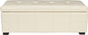 Safavieh Maiden Tufted Storage Bench Lg Flat Cream and Black Furniture Main