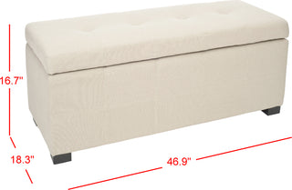 Safavieh Maiden Tufted Storage Bench Lg Taupe and Black Furniture 