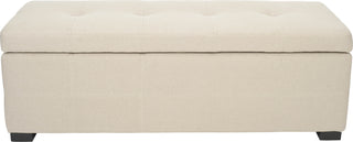 Safavieh Maiden Tufted Storage Bench Lg Taupe and Black Furniture main image