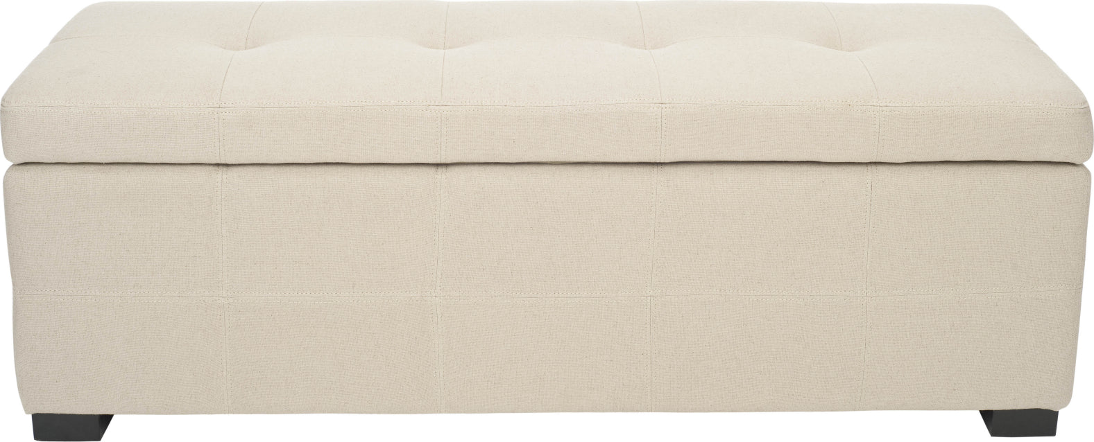 Safavieh Maiden Tufted Storage Bench Lg Taupe and Black Furniture main image