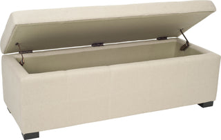 Safavieh Maiden Tufted Storage Bench Lg Taupe and Black Furniture 