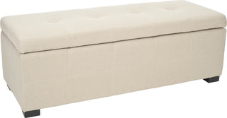 Safavieh Maiden Tufted Storage Bench Lg Taupe and Black Furniture 