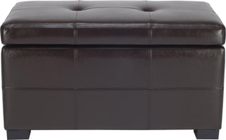 Safavieh Maiden Tufted Storage Bench Sm Brown and Black Furniture main image