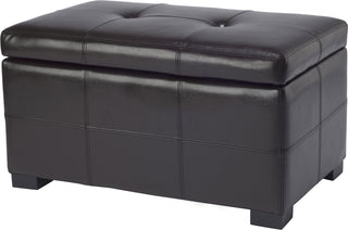 Safavieh Maiden Tufted Storage Bench Sm Brown and Black Furniture 