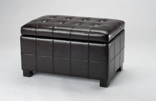 Safavieh Maiden Tufted Storage Bench Sm Brown and Black Furniture 