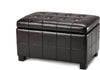 Safavieh Maiden Tufted Storage Bench Sm Brown and Black Furniture 