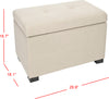Safavieh Maiden Tufted Storage Bench Sm Taupe and Black Furniture 