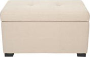 Safavieh Maiden Tufted Storage Bench Sm Taupe and Black Furniture main image