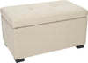 Safavieh Maiden Tufted Storage Bench Sm Taupe and Black Furniture 