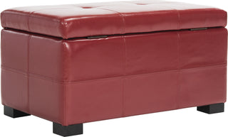 Safavieh Maiden Tufted Storage Bench Sm Red and Black Furniture 