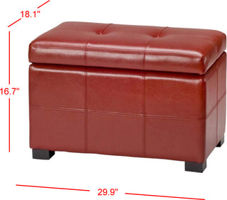 Safavieh Maiden Tufted Storage Bench Sm Red and Black Furniture 