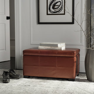 Safavieh Maiden Tufted Storage Bench Sm Red and Black  Feature