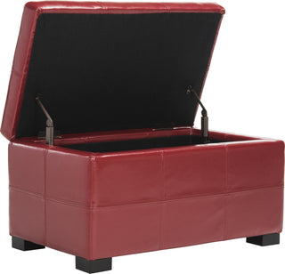 Safavieh Maiden Tufted Storage Bench Sm Red and Black Furniture 