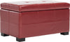 Safavieh Maiden Tufted Storage Bench Sm Red and Black Furniture 